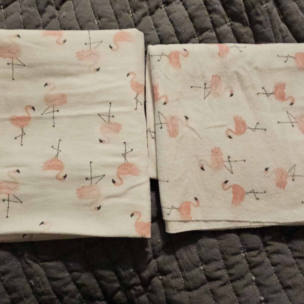 Cloud Island Pink Flamingo Print Blanket Set